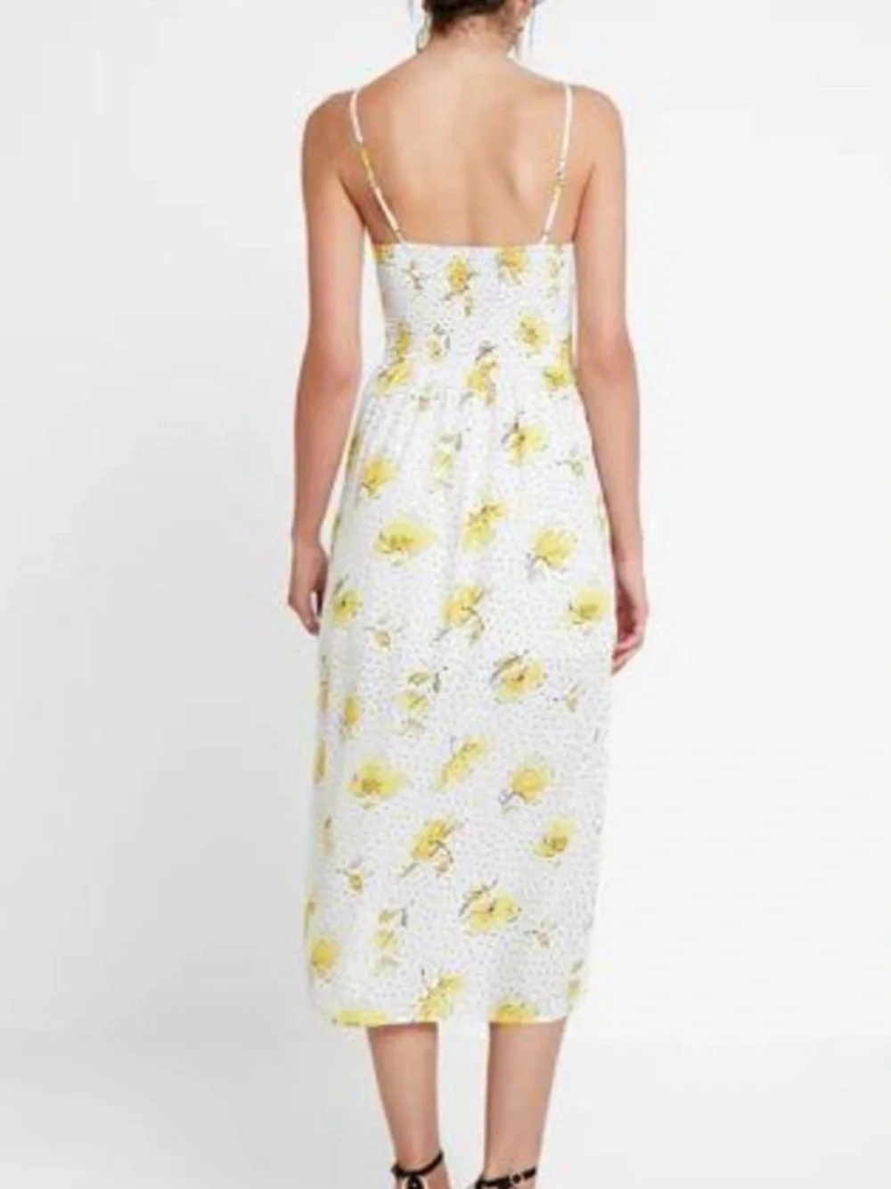 Abercrombie & Fitch White and Yellow Floral Slip Maxi Dress